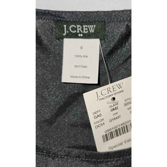 J Crew Sz 0 New 100% Silk Tiered Black Ruffle Sleeveless Tank Top Blouse - Picture 2 of 5